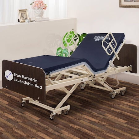 Medacure Expandable Bariatric Bed with Scale, Fully Electric with ProEx 48 Mattress  Mahagony MC-LXBARISMH1KA